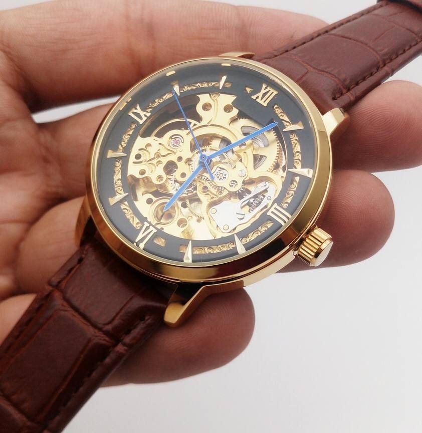 Skeleton strap watch for men's