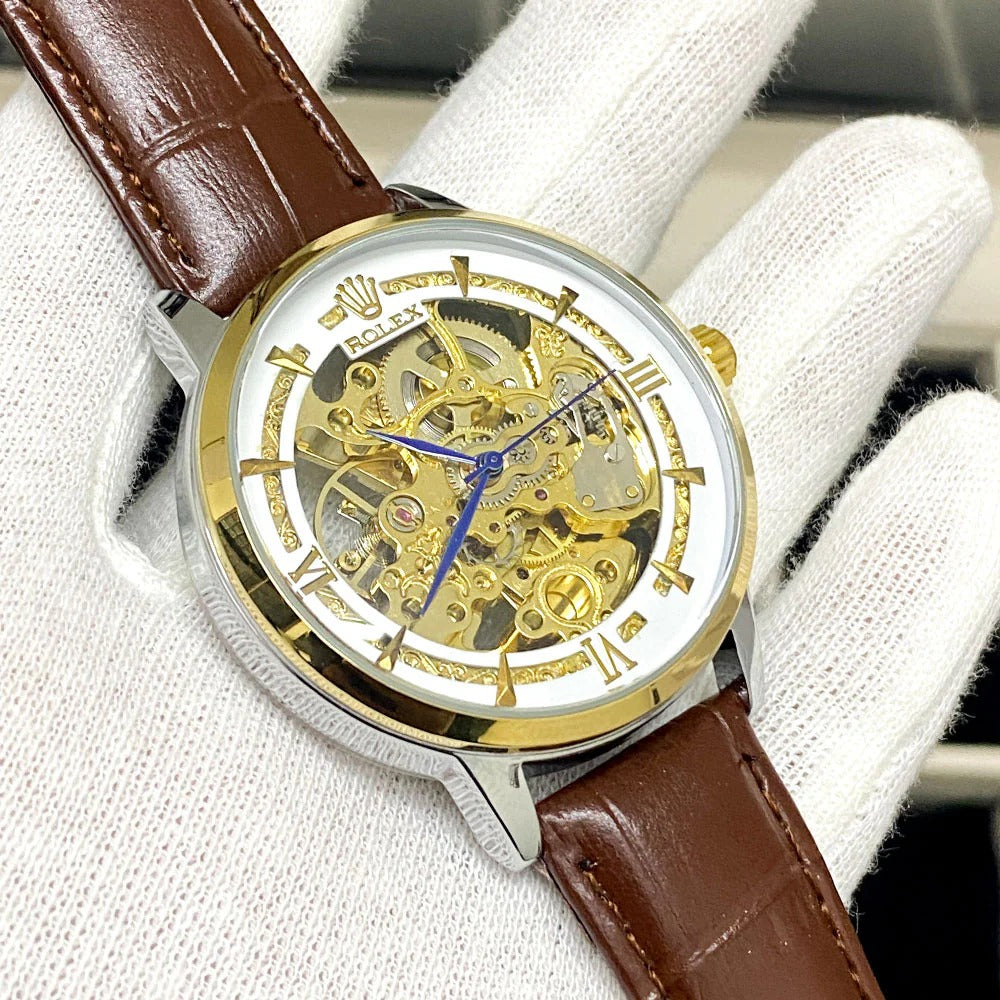 Skeleton strap watch for men's