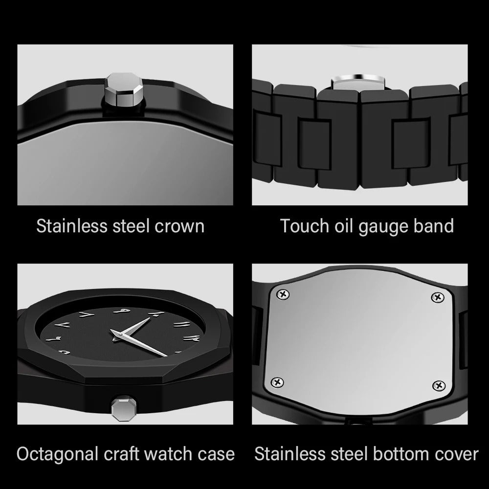 MODERN BLACK ARABIC WATCH