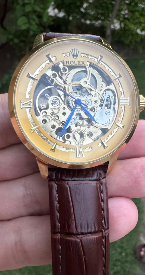 Skeleton strap watch for men's