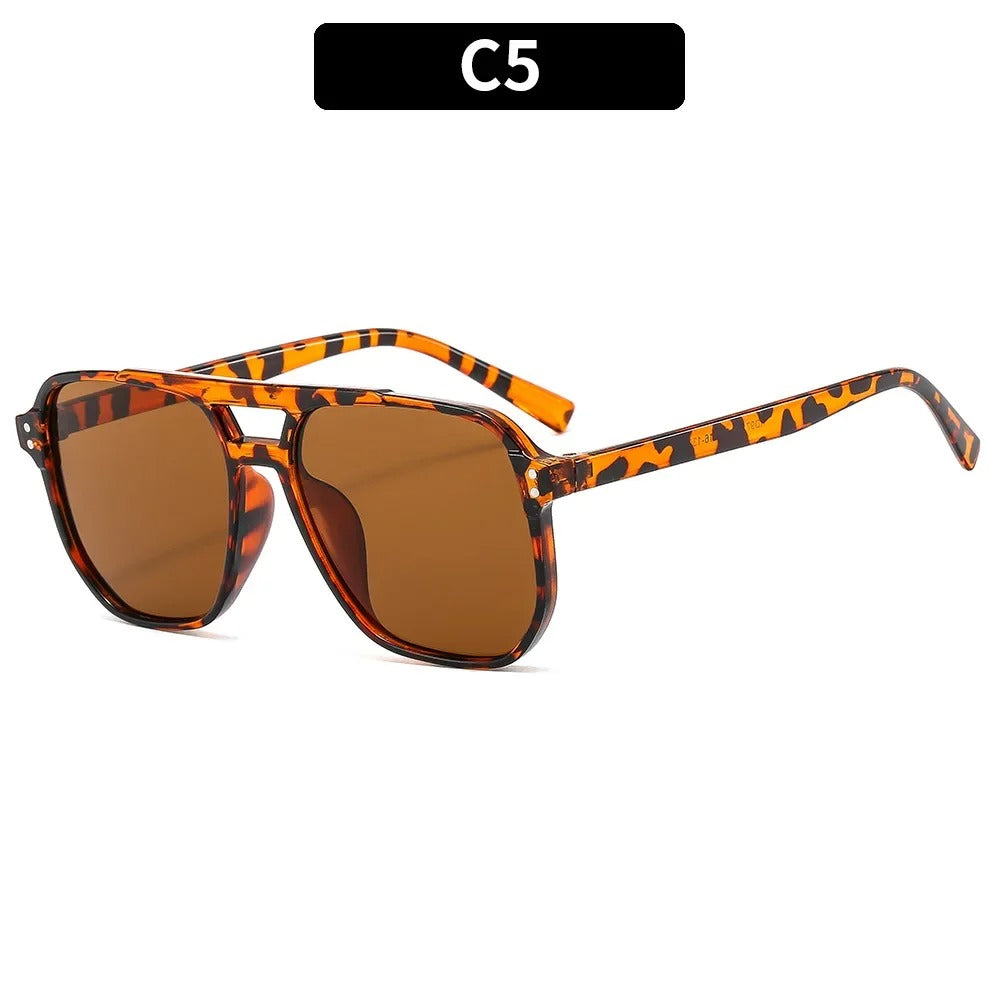 VINTAGE SQUARE DOUBLE BRIDGE SUNGLASSES