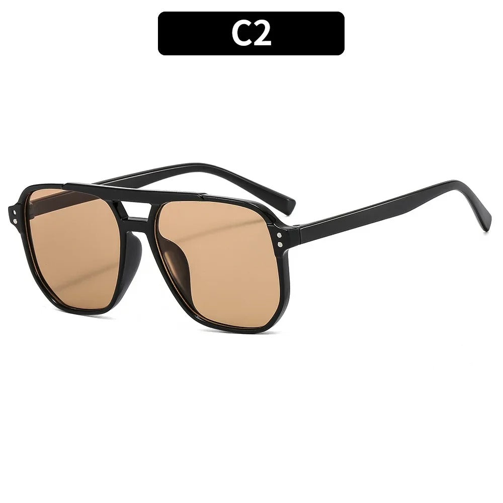VINTAGE SQUARE DOUBLE BRIDGE SUNGLASSES