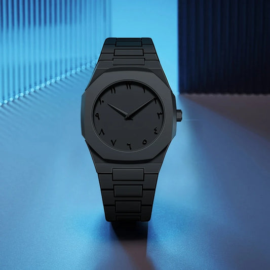 MODERN BLACK ARABIC WATCH