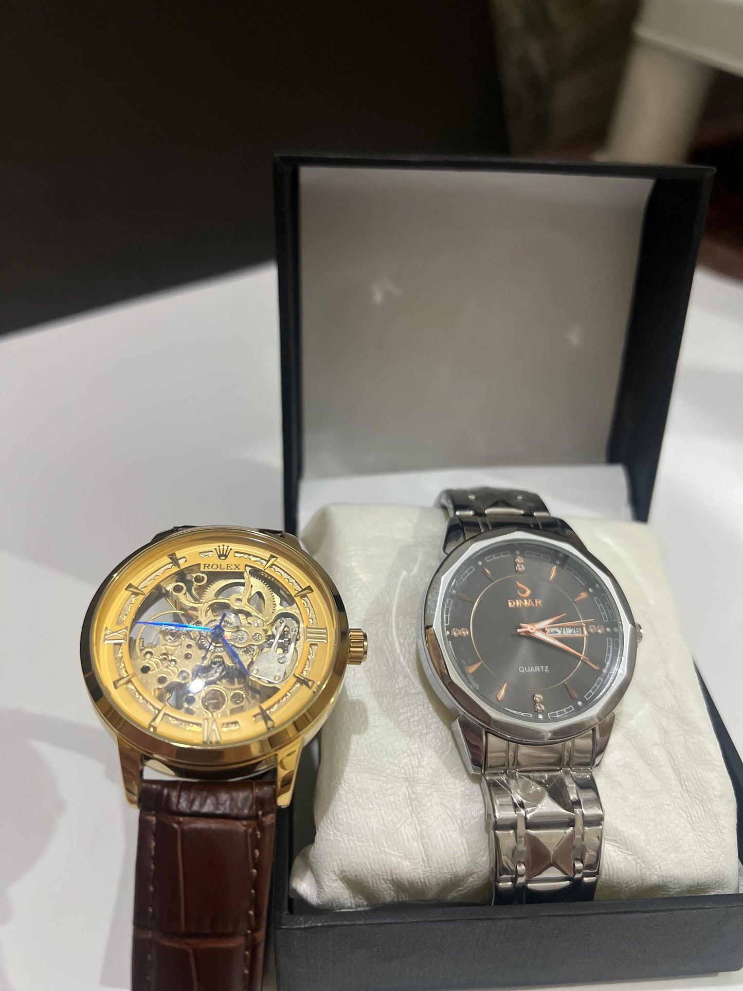 Skeleton strap watch for men's