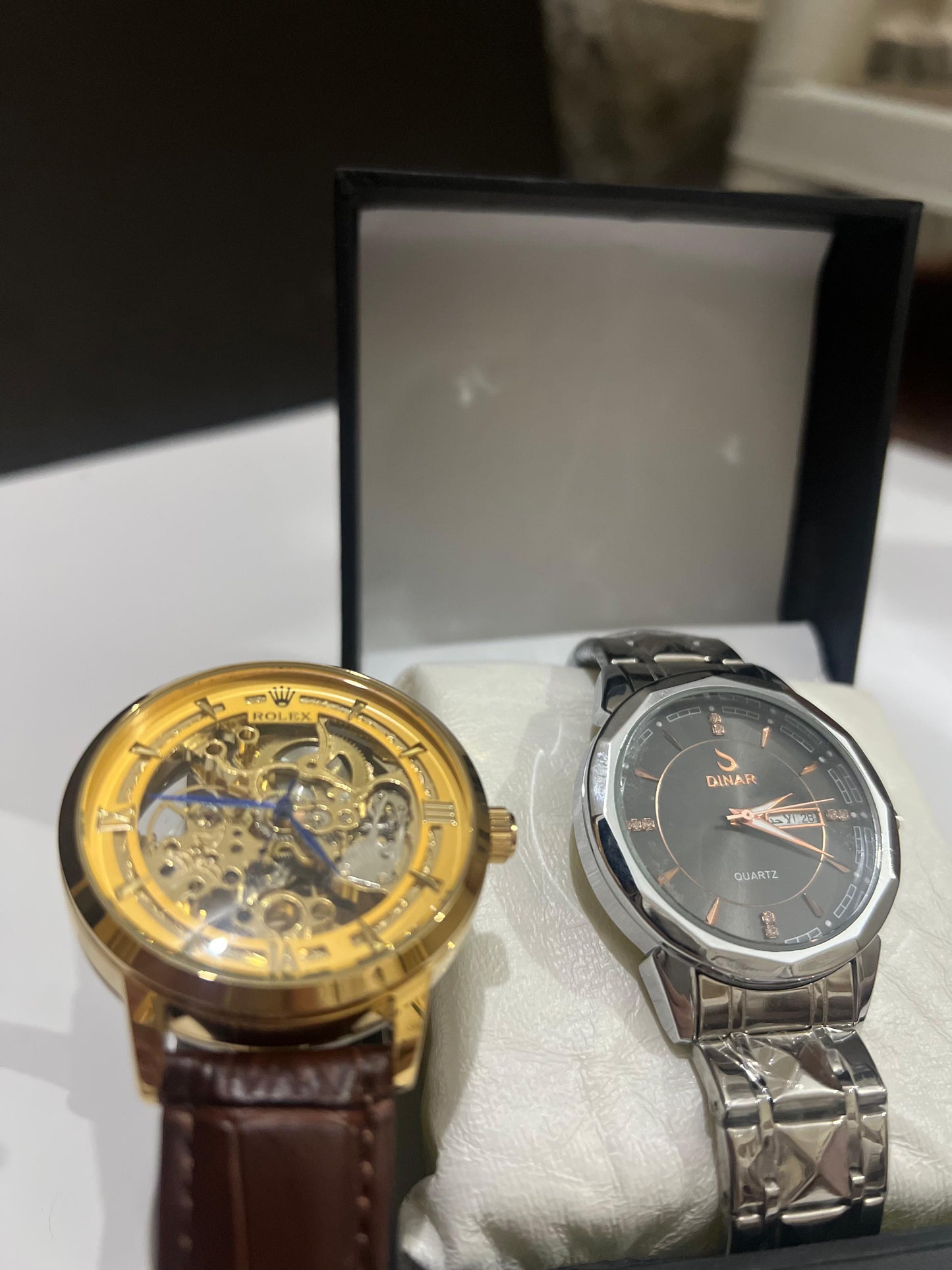 Skeleton strap watch for men's